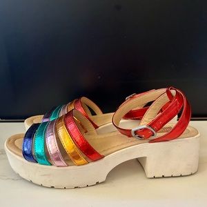 Rocket Dog metallic rainbow sandals size 7